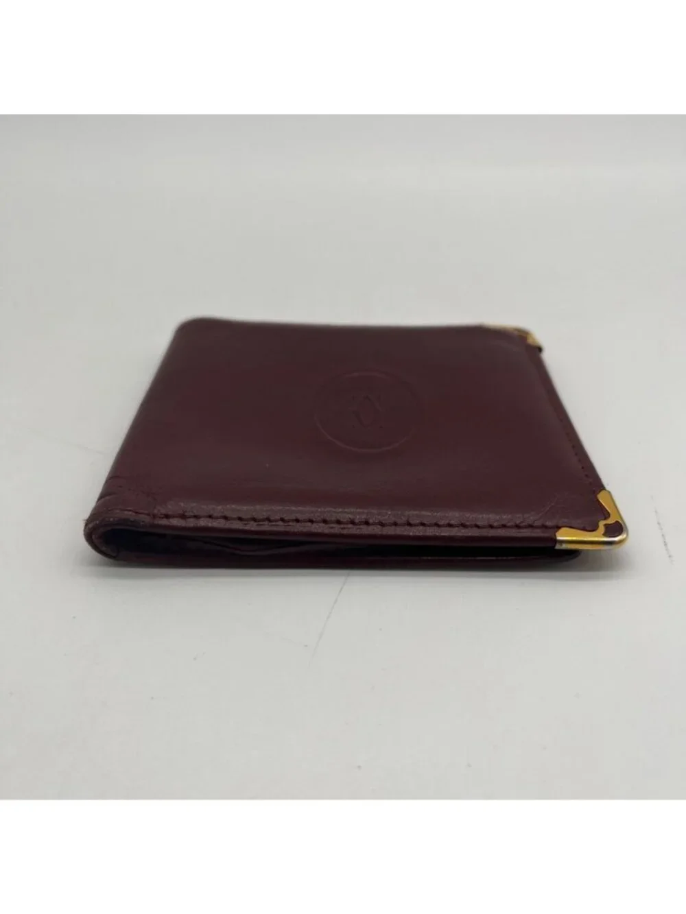 Cartier Vintage Burgundy Smooth Leather Bifold Wallet